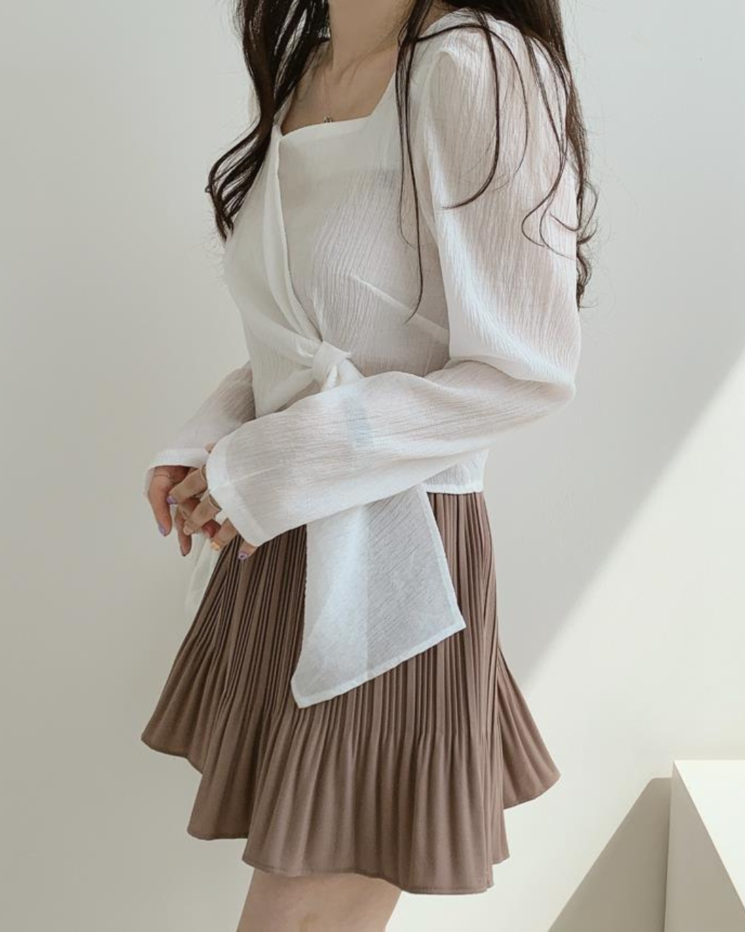 Celine Drape Waist Tie Blouse
