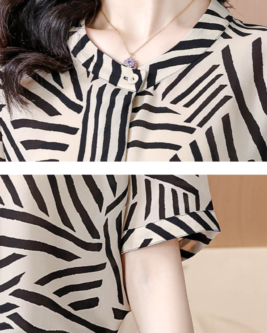 Isla Calm Geometric Chiffon Shirt