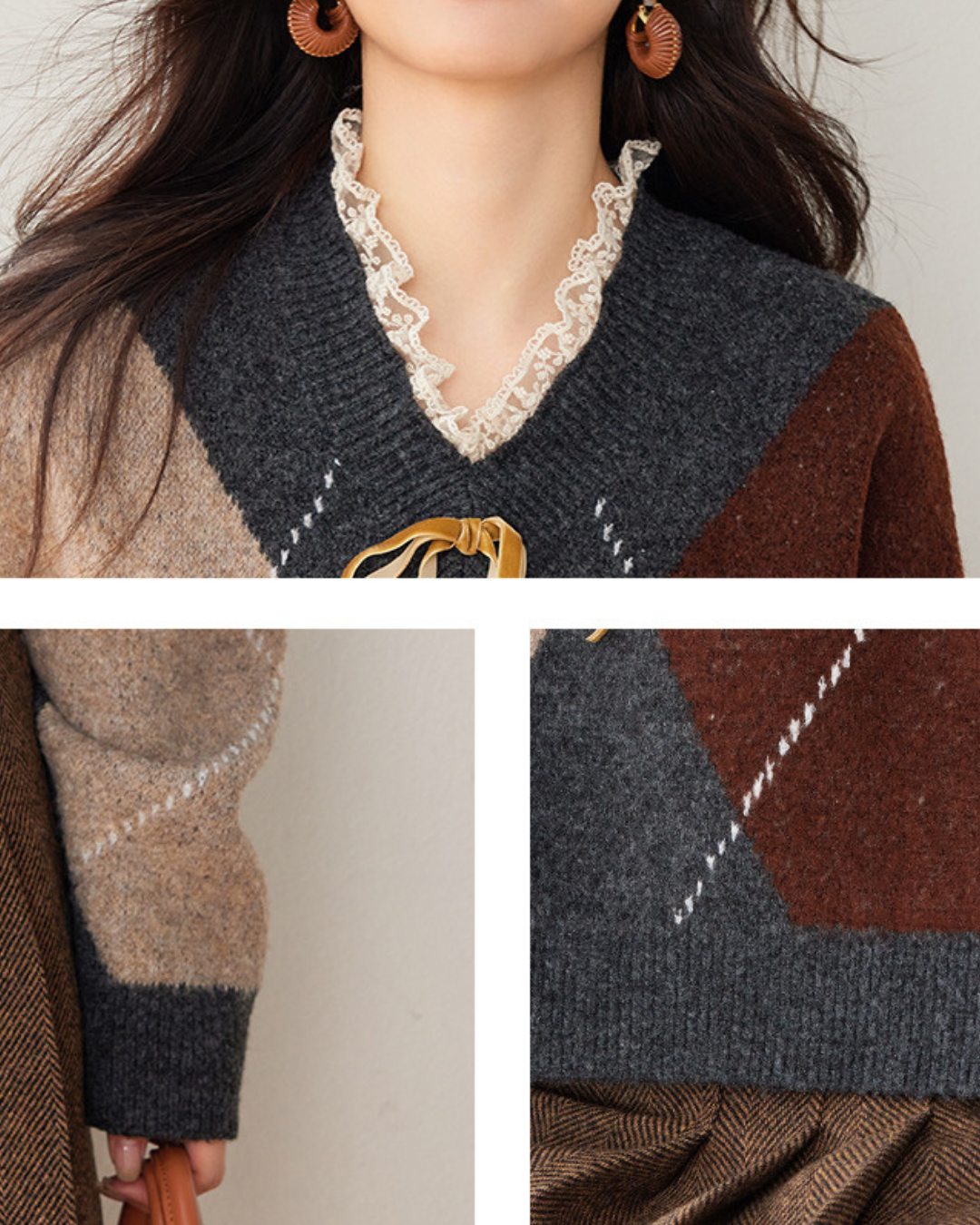 Autumn Soft Patchwork Sweater