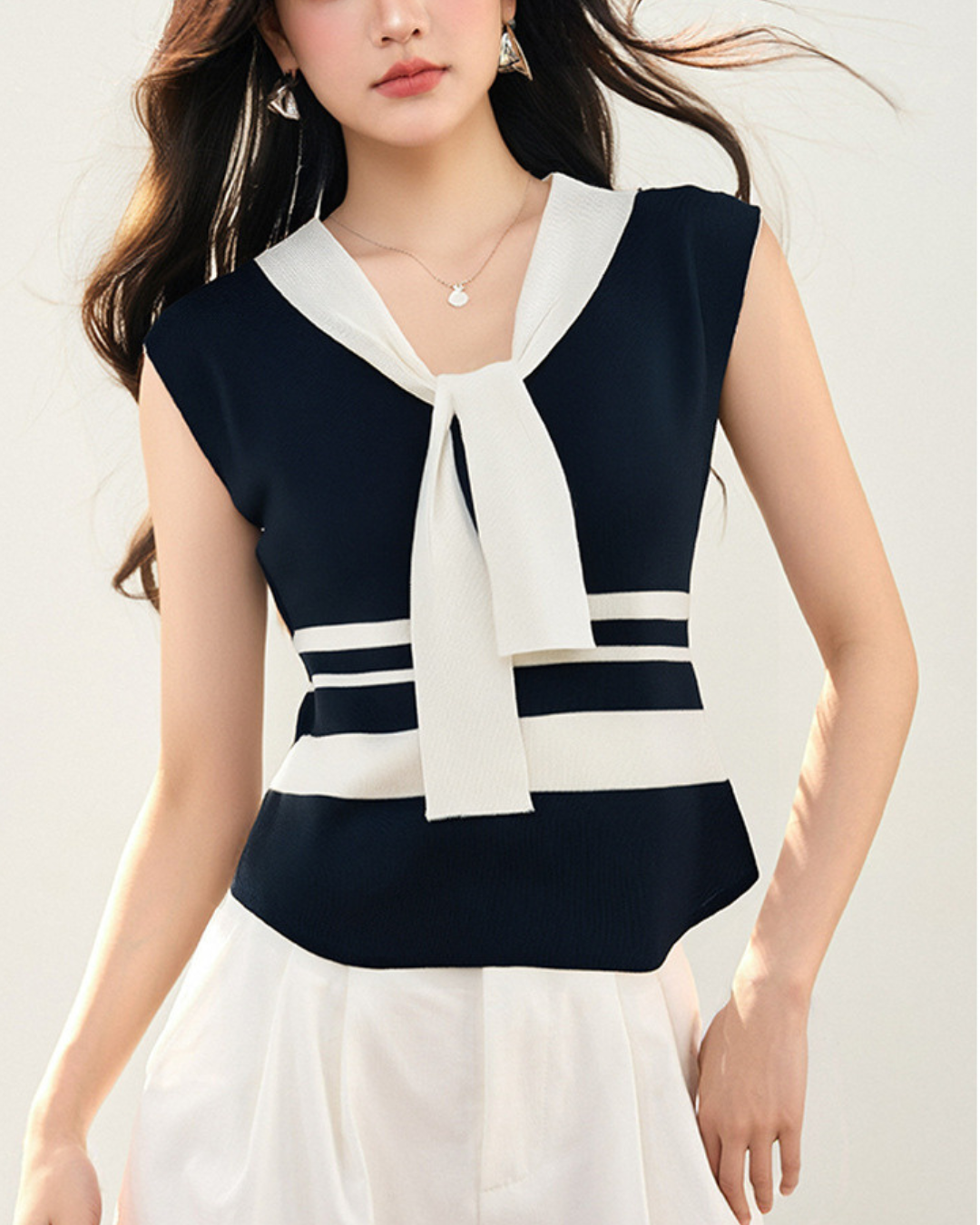 Marlow Tie Collar Knit Vest