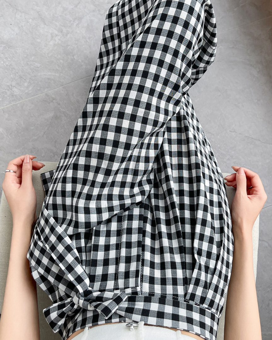 Leora Check Tie Wide Pants
