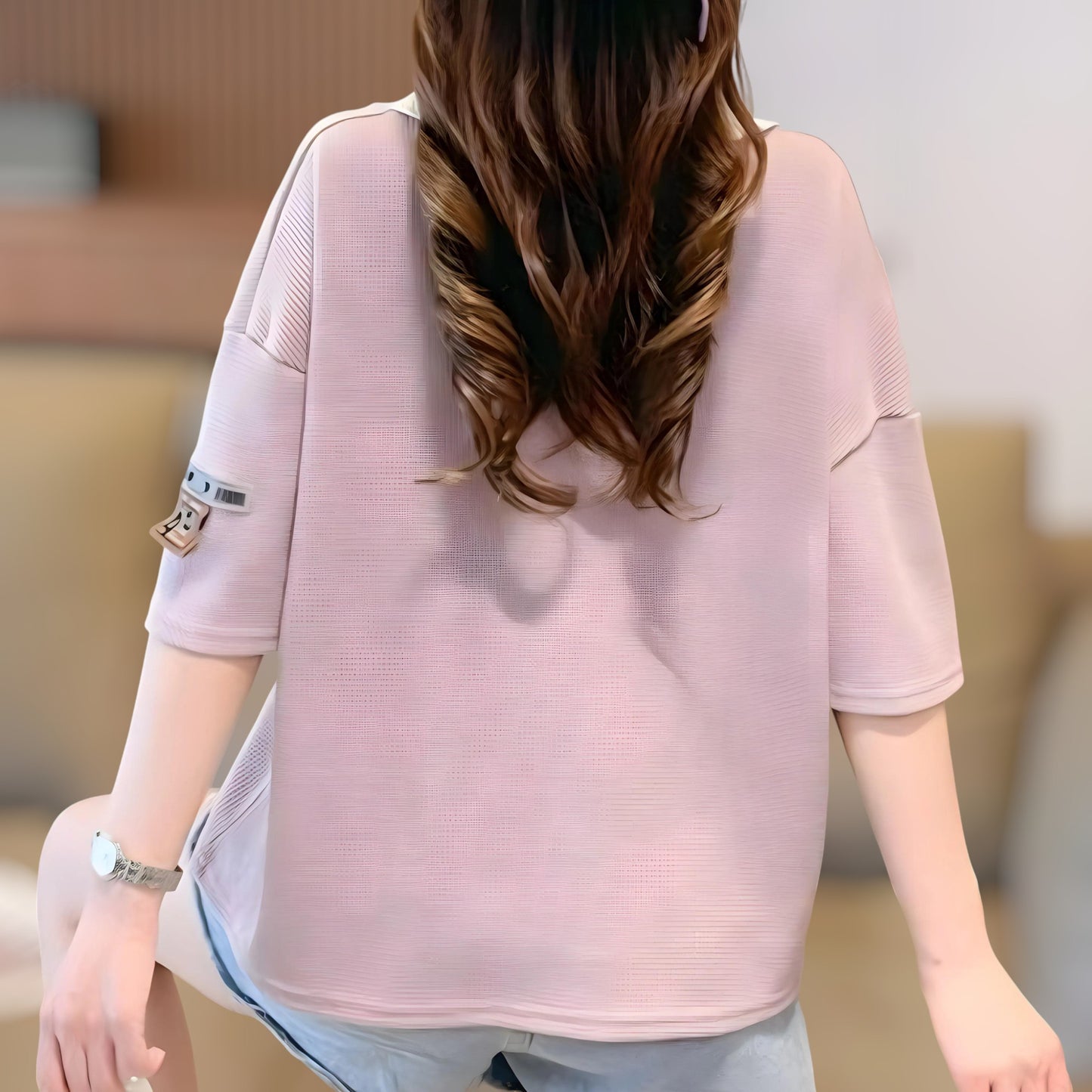 Eloise Soft Collar Mesh T-Shirt