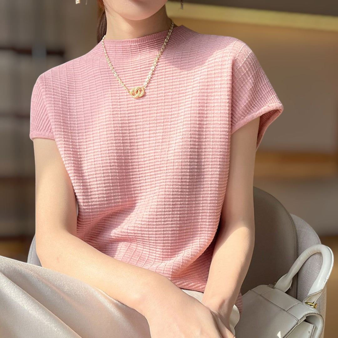Lena Calm Ribbed Knit Tee