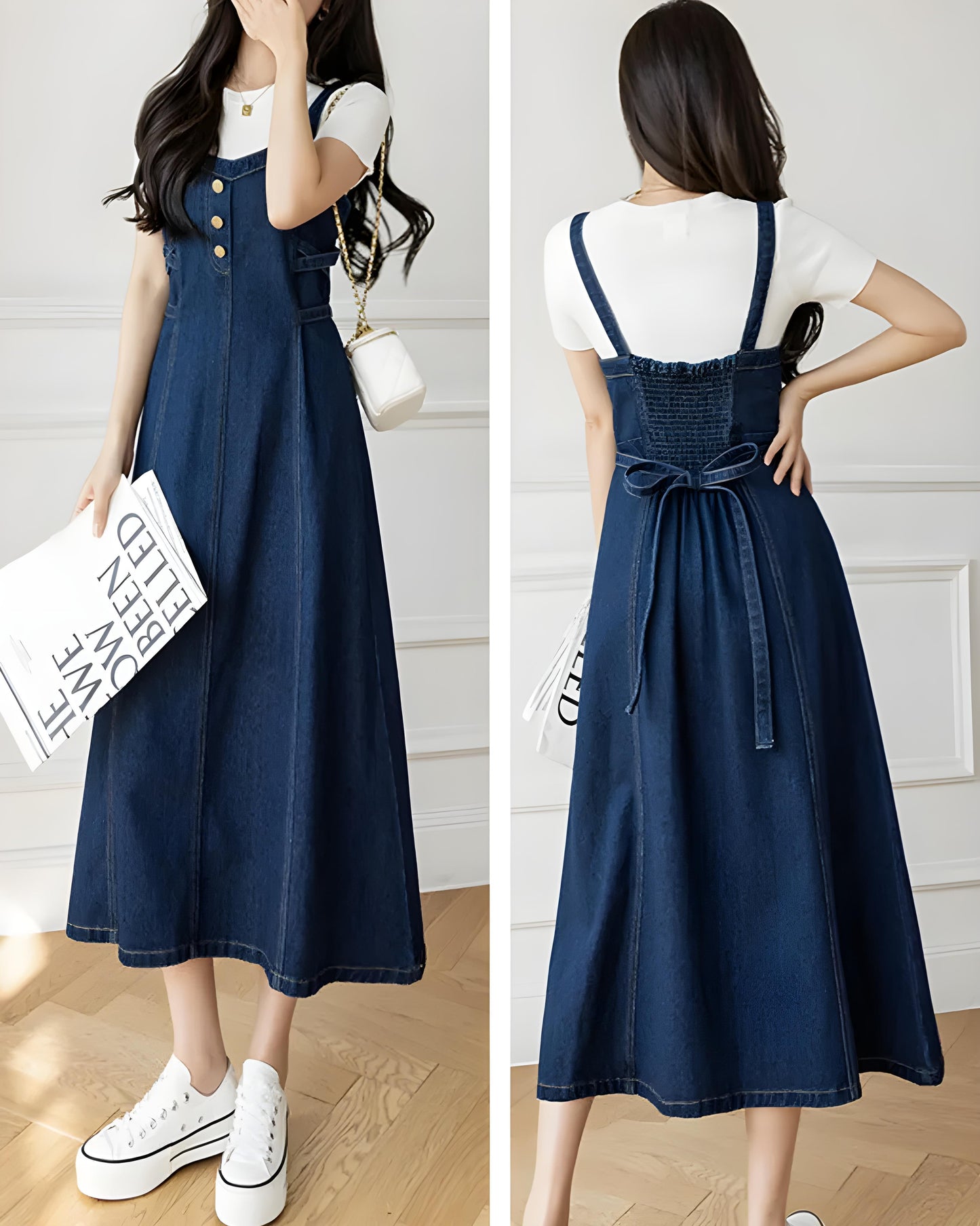 Cleo Soft Button Denim Dress