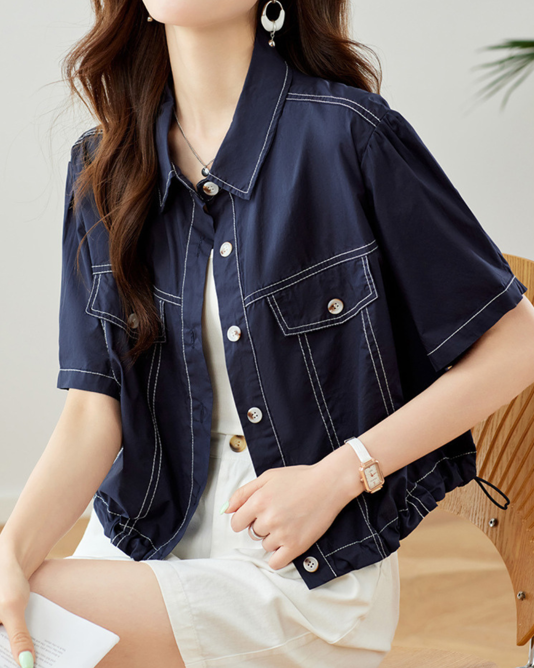 Vera Clean Utility Crop Shirt