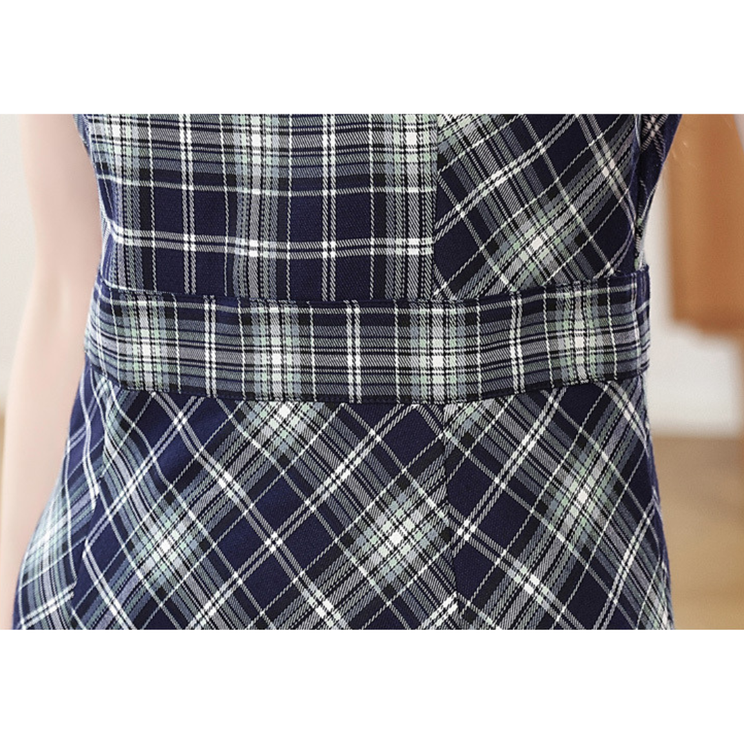 Livia Soft Check Pleat Dress