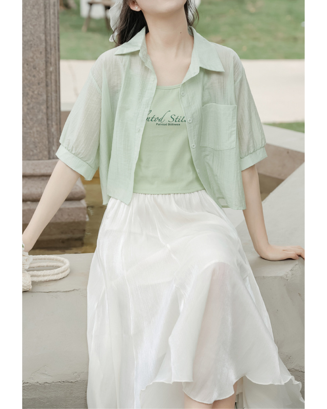 Lila Layered Voile Skirt Set