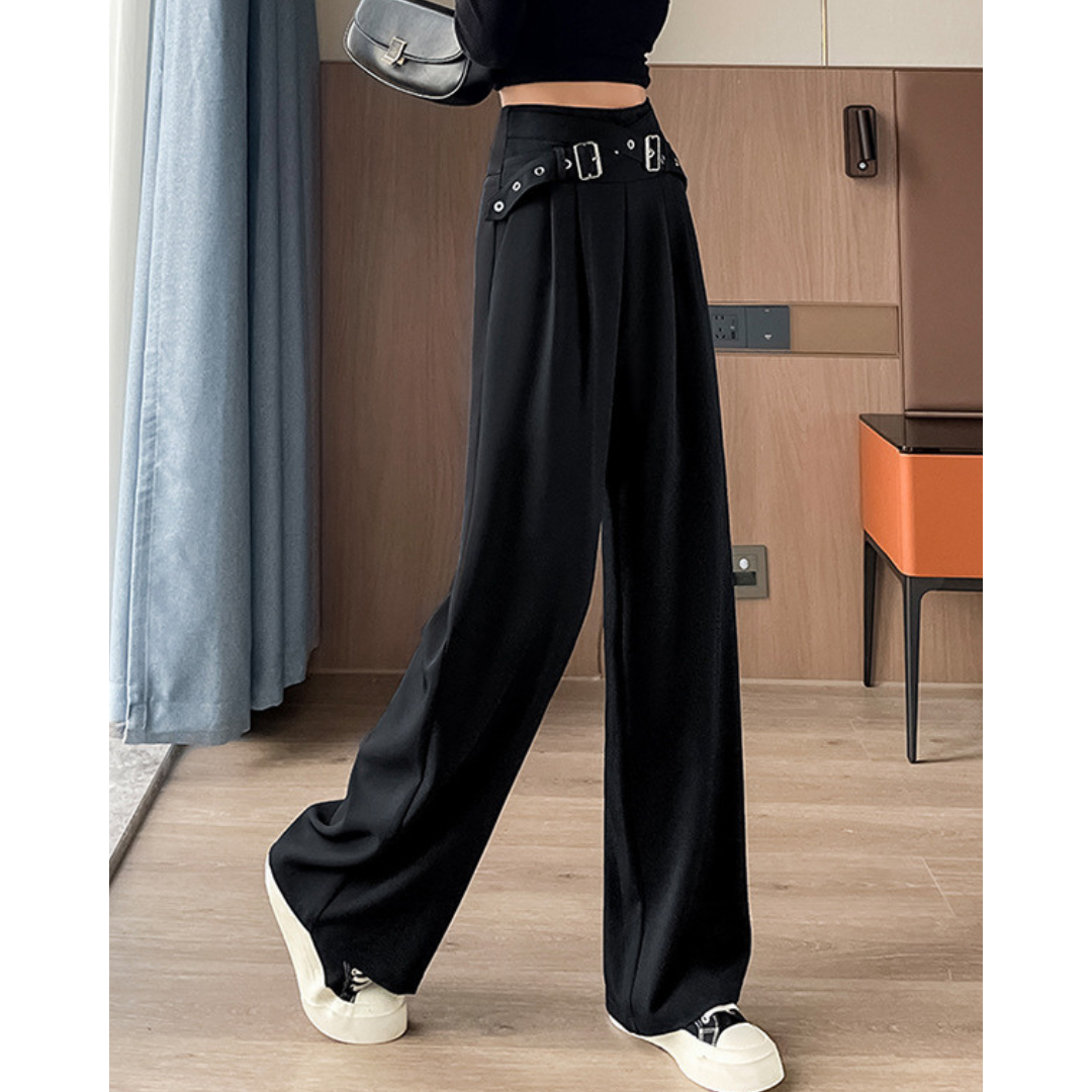 Arden Buckle Waist Wide Trousers