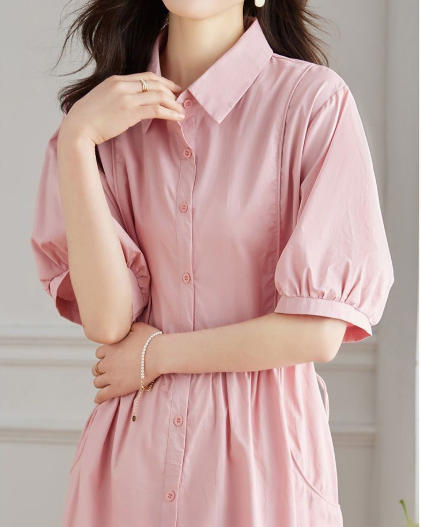 June Ease Cotton Shirt Dress
