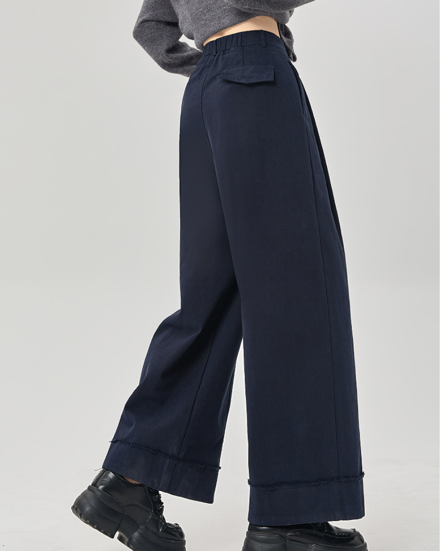 Mira Folded Wide Cotton Pants