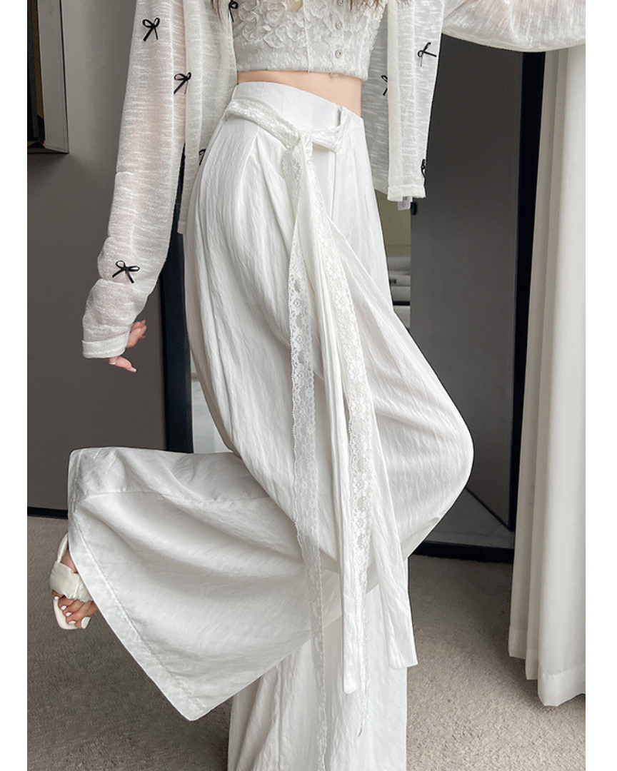 Mira Lace Tie Wide Trousers