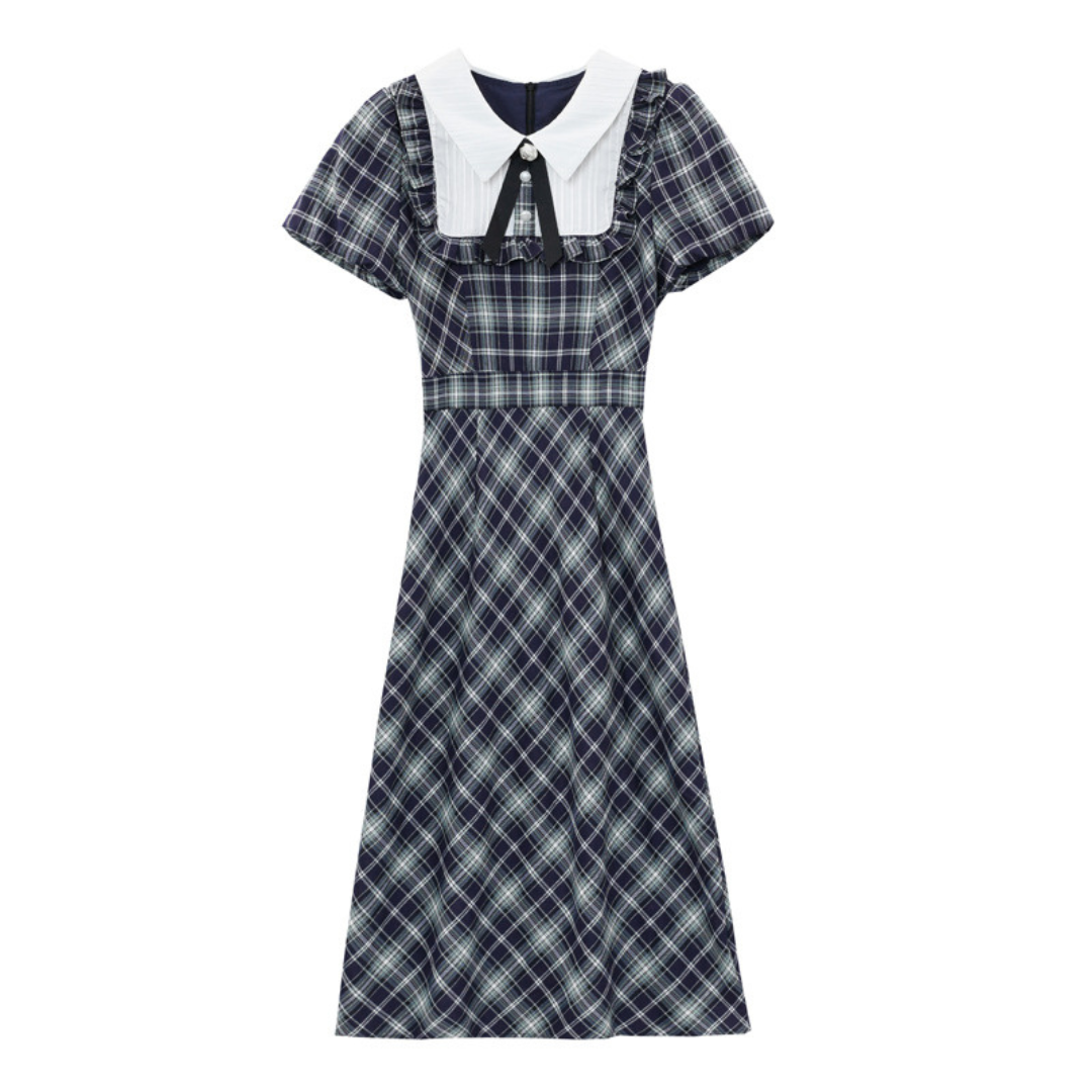 Livia Soft Check Pleat Dress