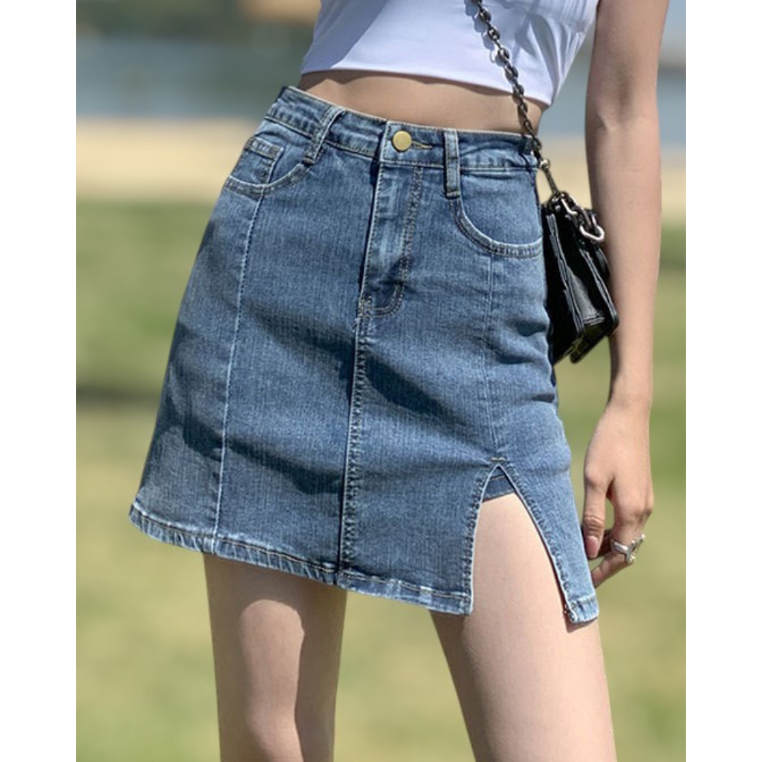 Arden Soft Slit Denim Skirt