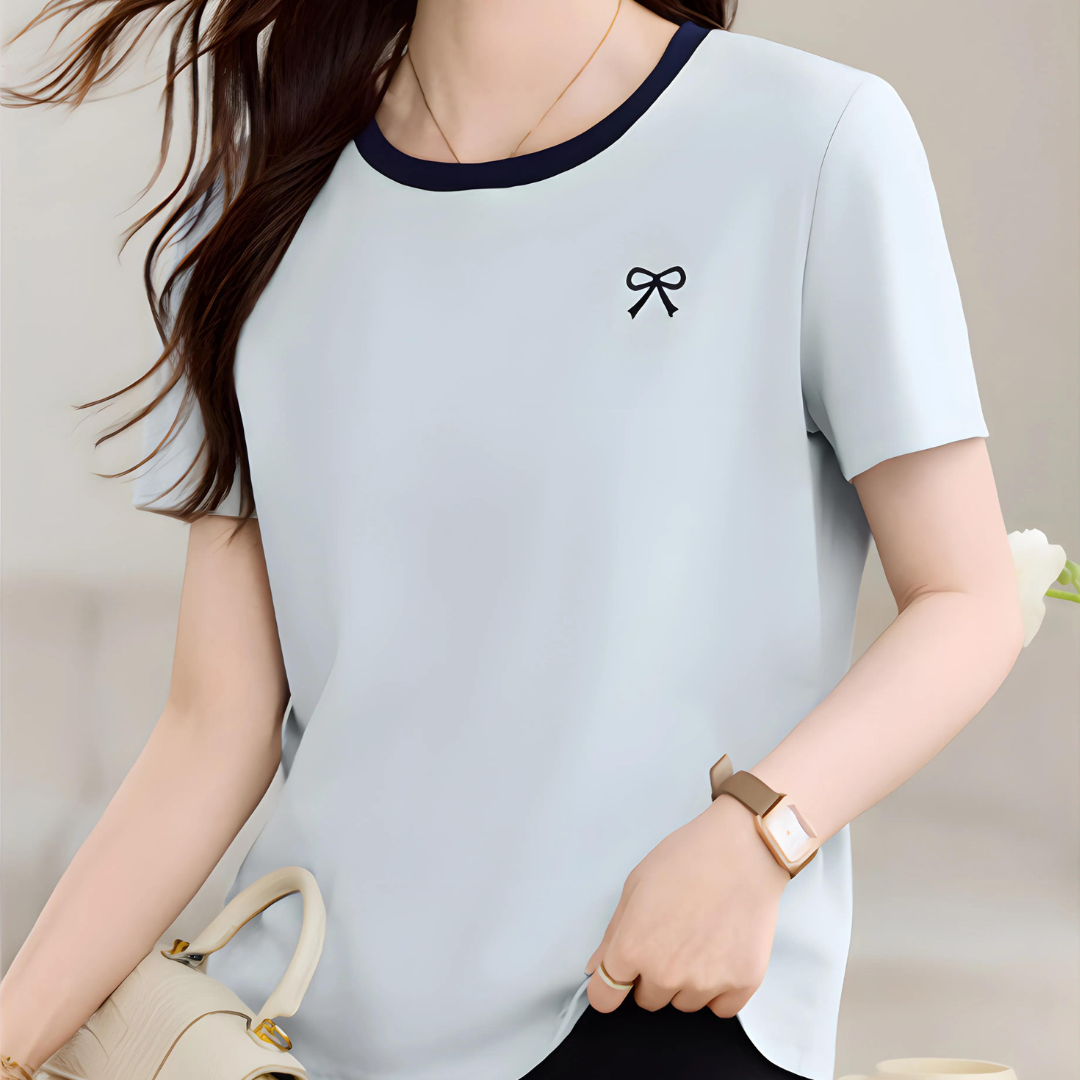 Lea Tiny Bow Detail T-Shirt