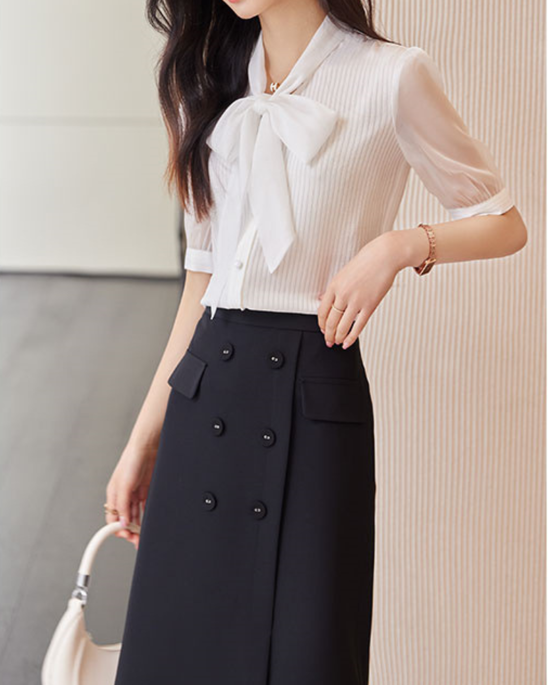 Adele Tie Sheer Blouse