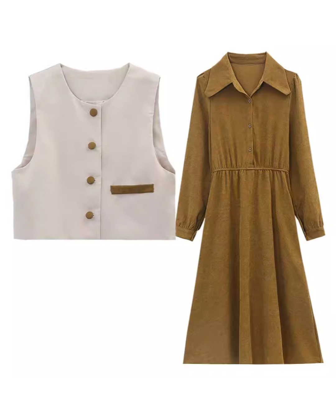 Ivette Layered Collar Set Dress