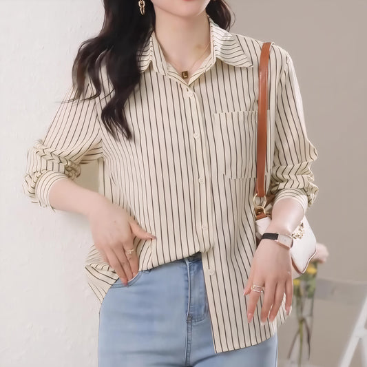 Mira Ease Stripe Pocket Shirt