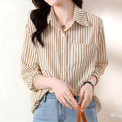 Mira Ease Stripe Pocket Shirt