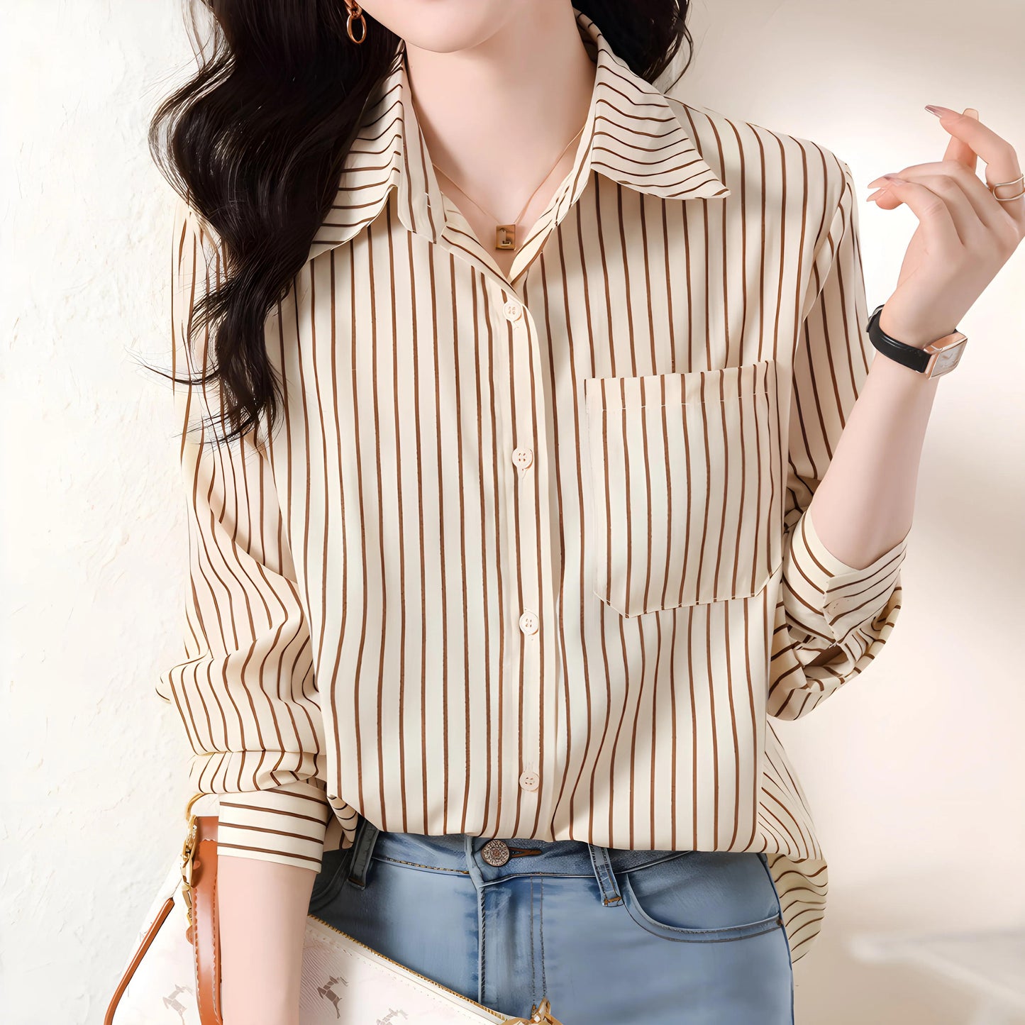 Mira Ease Stripe Pocket Shirt
