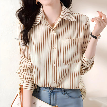 Mira Ease Stripe Pocket Shirt