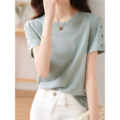 Ayla Side Button Tencel T-Shirt