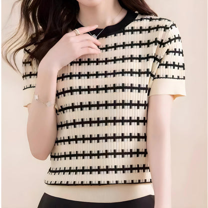 Lena Grid Texture Knit Top