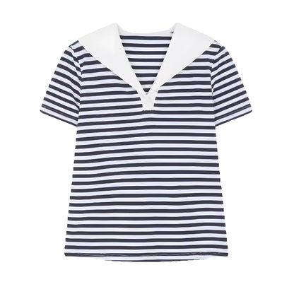 Marina Stripe Collar T-Shirt