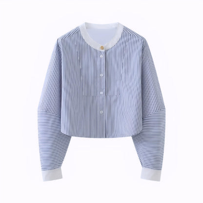 Lia Soft Stripe Cuff Blouse