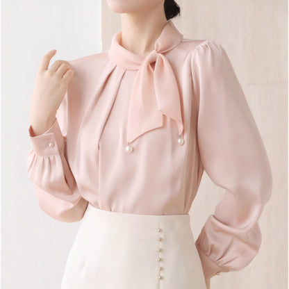 Blush Tie Pearl Blouse