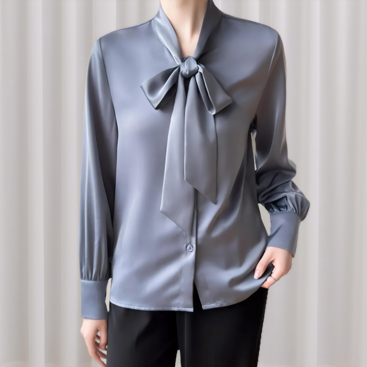Lina Calm Stripe Drape Blouse