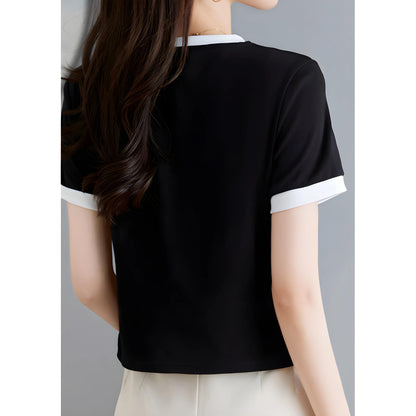 Rosa Contrast Trim Cotton T-Shirt