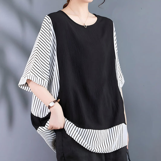 Faye Stitch Stripe Panel T-Shirt