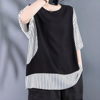 Faye Stitch Stripe Panel T-Shirt
