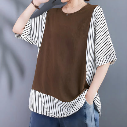 Faye Stitch Stripe Panel T-Shirt