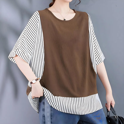 Faye Stitch Stripe Panel T-Shirt