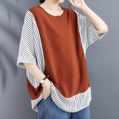 Faye Stitch Stripe Panel T-Shirt