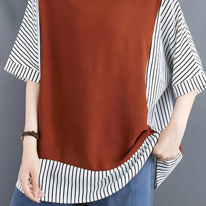 Faye Stitch Stripe Panel T-Shirt