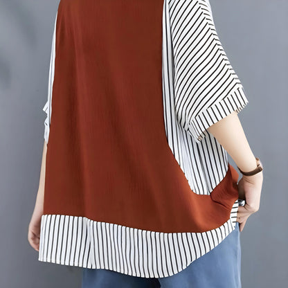 Faye Stitch Stripe Panel T-Shirt