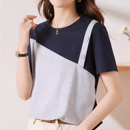 Mira Diagonal Button T-Shirt