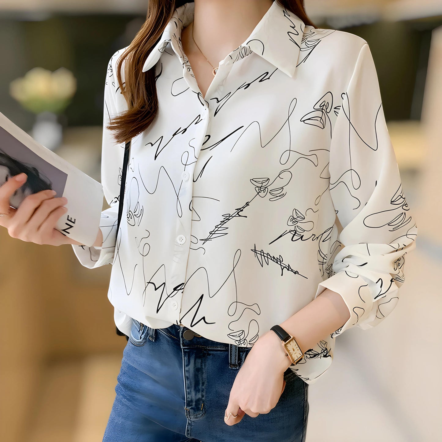 Luna Whisper Stroke Blouse