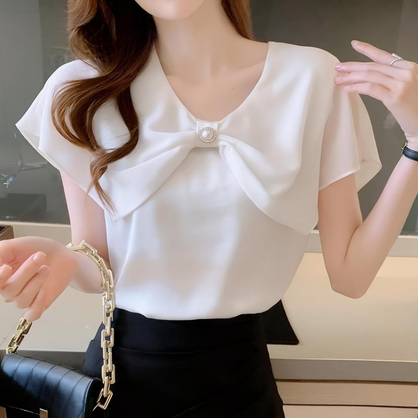 Celine Pearl Petal Blouse