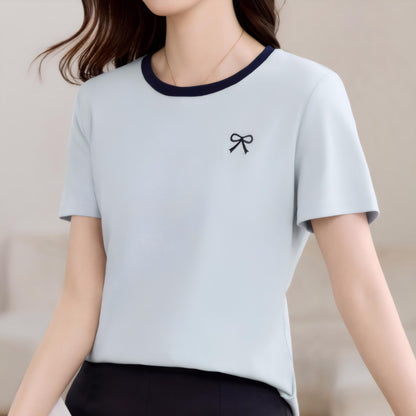 Lea Tiny Bow Detail T-Shirt