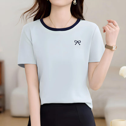 Lea Tiny Bow Detail T-Shirt