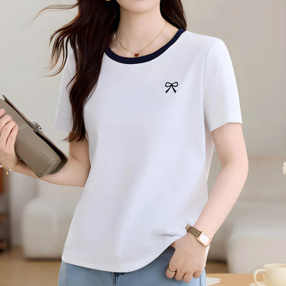 Lea Tiny Bow Detail T-Shirt