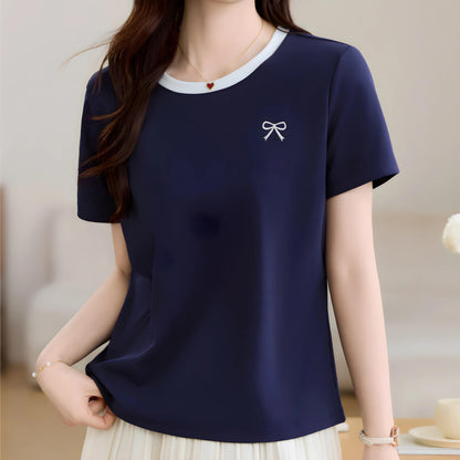 Lea Tiny Bow Detail T-Shirt