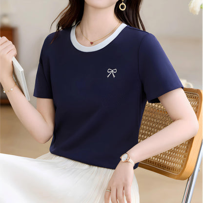 Lea Tiny Bow Detail T-Shirt