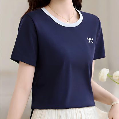 Lea Tiny Bow Detail T-Shirt