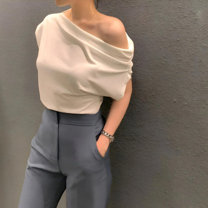 Lina Drape One-Shoulder T-Shirt