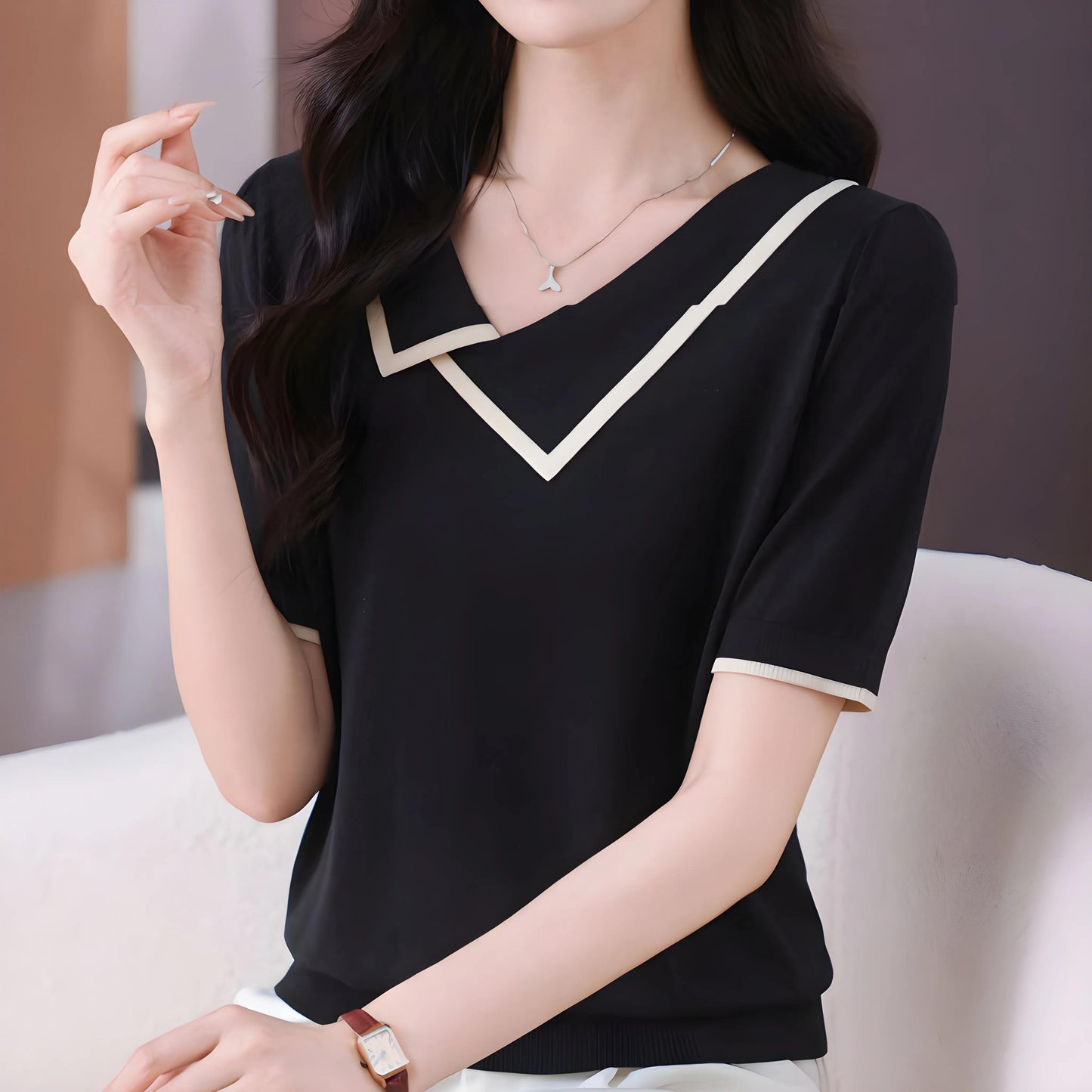 Lena Soft Edge Knit T-Shirt