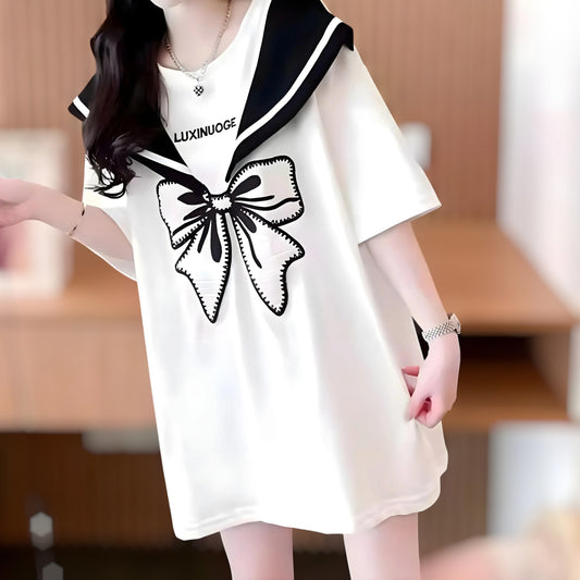 Sailor Bow Soft Cotton T-Shirt